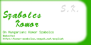 szabolcs komor business card